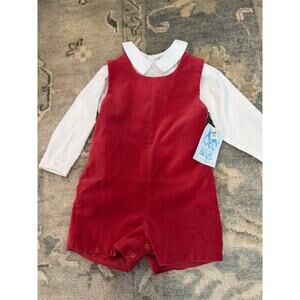 Luli & Me Velvet Jon Jon & White Undershirt 2 Piece Set Boys 3T Holiday NWT $80